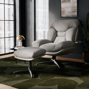 Oren Chenille Swivel Chair and Footstool