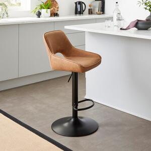 Jovie Height Adjustable Barstool, Faux Leather