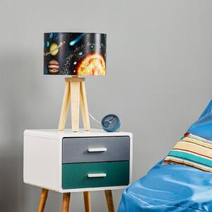 Space table lamp with a realistic space print
