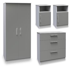 Blakely White & Grey Two Tone 4 Piece Bedroom Set | Roseland