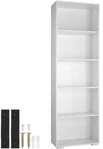 Tectake 403608 bookshelf lexi | bookcase with 5 shelves - white