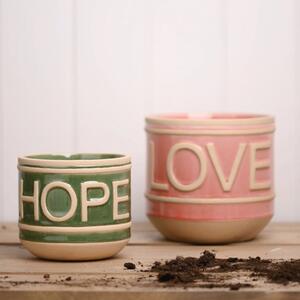 Country Living Set of 2 Ceramic Love and Hope Plant Pots