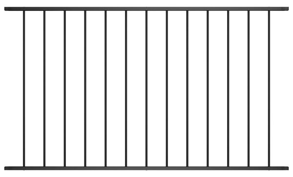 Fence Panel Powder-coated Steel 1.7x1.25 m Black