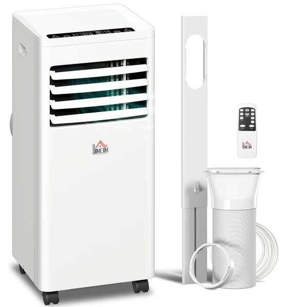 HOMCOM Mobile Air Conditioner White W/ Remote Control Cooling Dehumidifying Ventilating - 557W Aosom UK