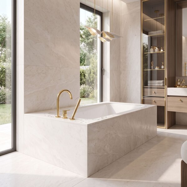 3-Hole Bathtub Faucet Rea Lungo Gold