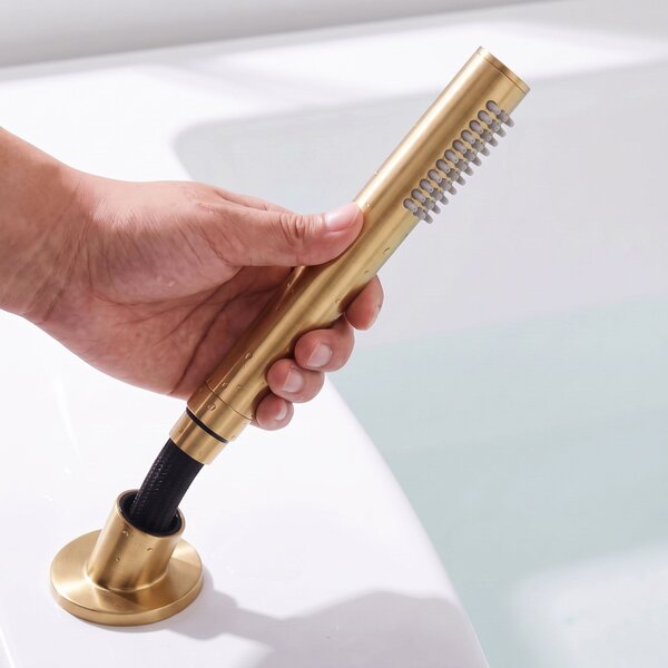 3-Hole Bathtub Faucet Rea Lungo Brush Gold