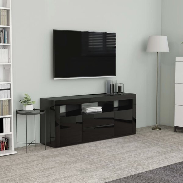 TV Cabinet High Gloss Black 120x30x50 cm Engineered Wood