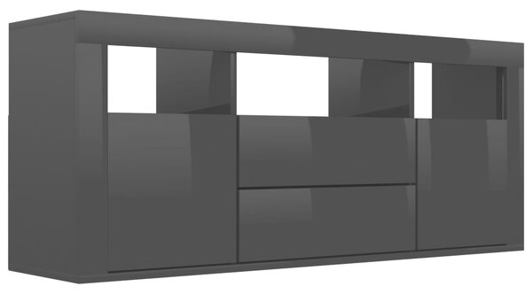 TV Cabinet High Gloss Black 120x30x50 cm Engineered Wood