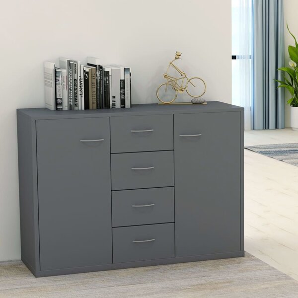 Sideboard Grey 88x30x65 cm Engineered Wood