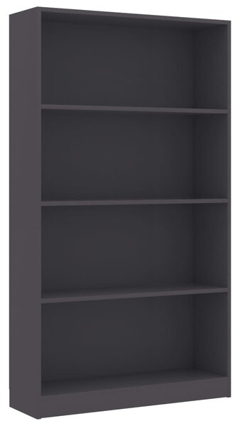 4-Tier Book Cabinet Grey 80x24x142 cm Engineered Wood