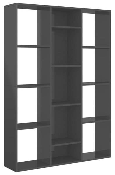 Room Divider/Book Cabinet High Gloss Black 100x24x140 cm Engineered Wood