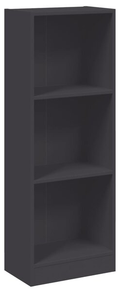 3-Tier Book Cabinet Grey 40x24x109 cm Engineered Wood