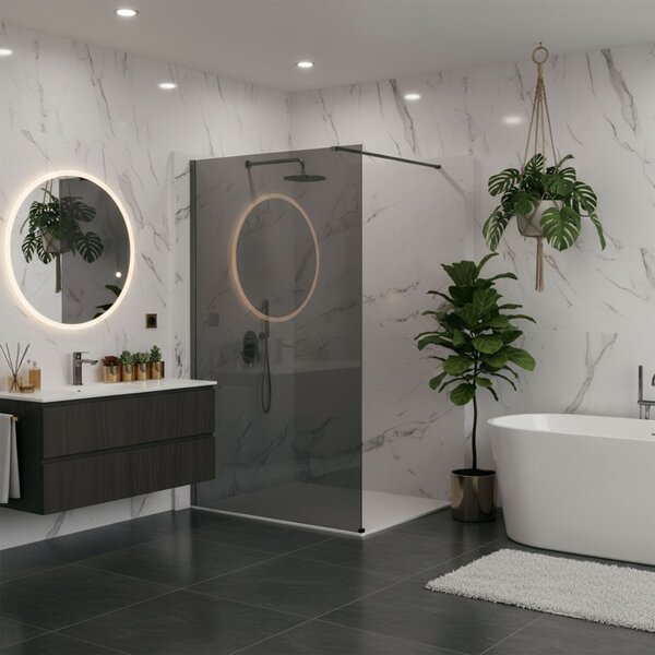 Shower screen Rea Flexi Grey / Titan 140
