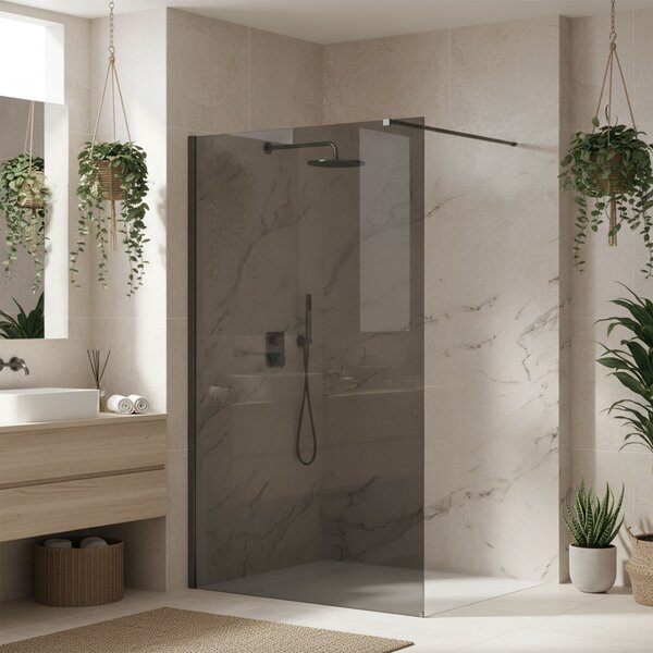 Shower screen Rea Flexi Grey / Titan 80