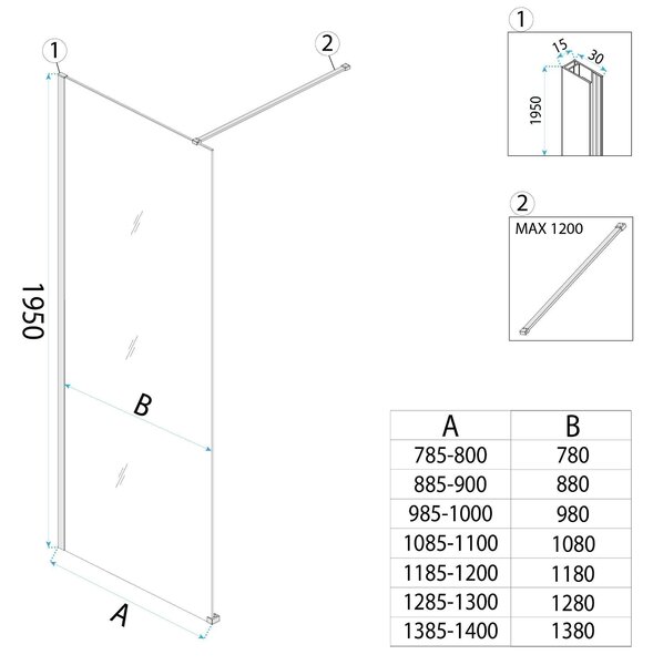 Shower screen Rea Flexi Brown / Titan 110