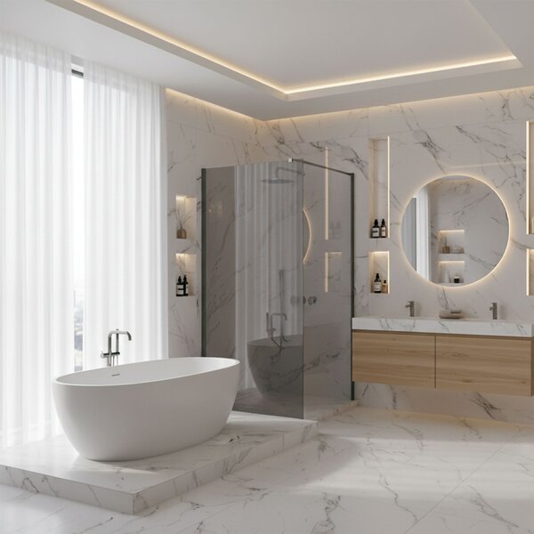 Shower screen Rea Flexi Grey / Titan 140