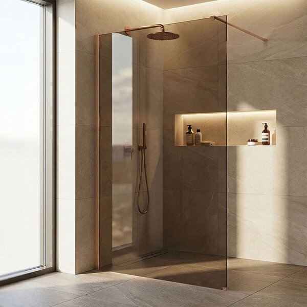 Shower screen Rea Flexi Brown / Brush Copper 110