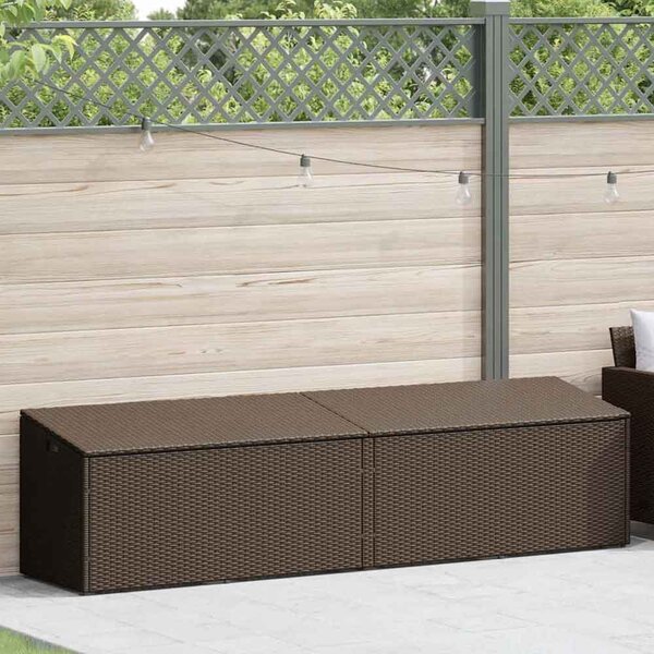 Jenrix Garden Poly Rattan Double Storage Box in Brown