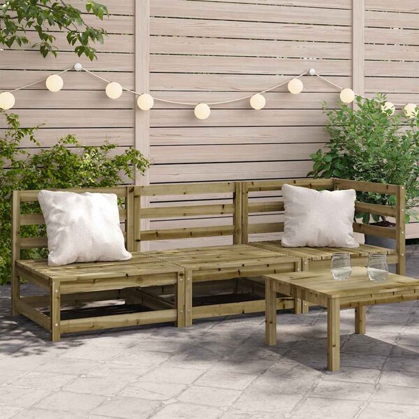 Etreno Outdoor Wood Pine Lounge Set in Green