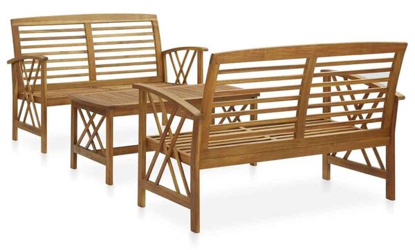 Yerivo Garden Acacia Wood Lounge Set in Brown