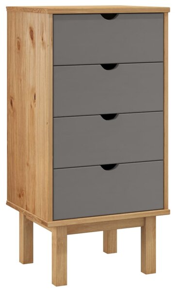 Drawer Cabinet OTTA Brown&Grey 45x39x90cm Solid Wood Pine