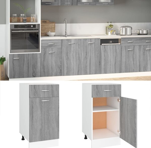 Drawer Bottom Cabinet Grey Sonoma 40x46x81.5 cm Engineered Wood