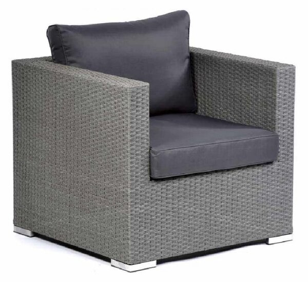 Onyx Rattan Outdoor 1 Seater Sofa In Grey