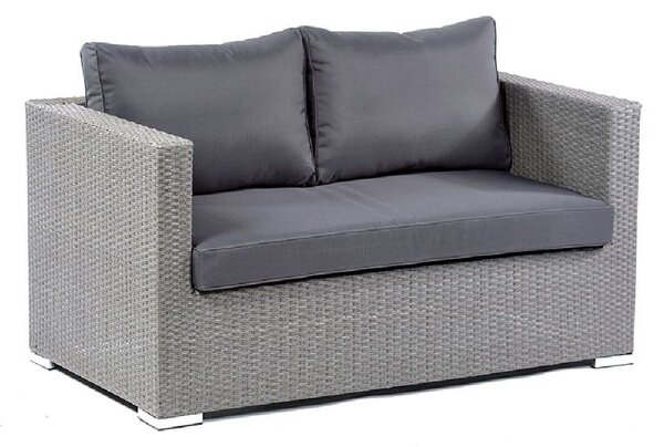 Onyx Rattan Outdoor 2 Seater Sofa In Grey