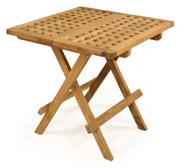 Sierra Wooden Square Folding Dining Table In Teak