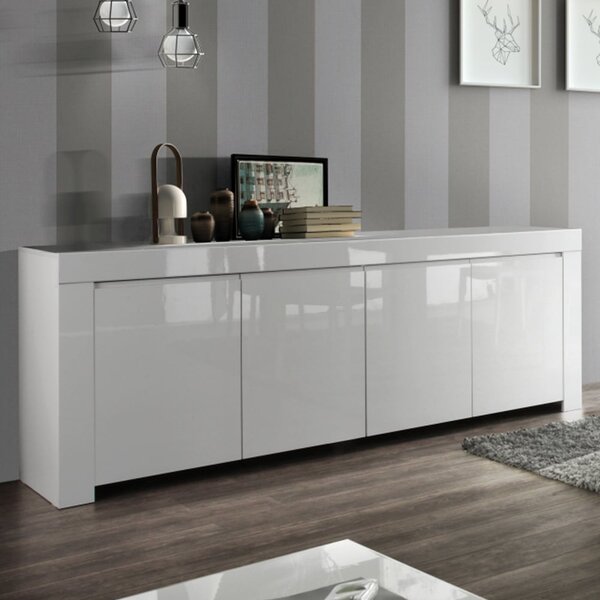 Benetti High Gloss Sideboard With 4 Doors In White