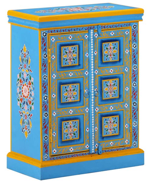 Sideboard Solid Mango Wood Turquoise Hand Painted