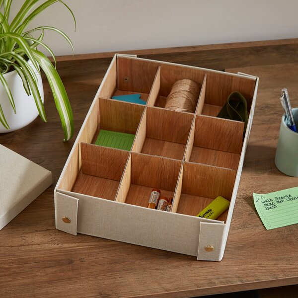 9 Compartment Storage Box & Lid Ivory