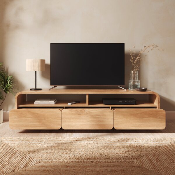 Bennett Extra Wide TV Unit for TVs up to 70", Light Oak