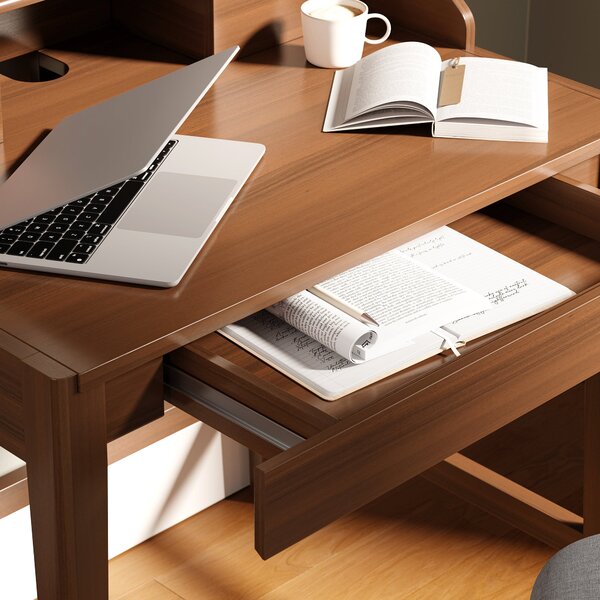 Knowle Compact Pull Out Desk, Dark Stained Oak