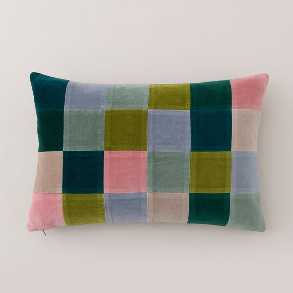 Clara Patchwork Velvet Rectangle Cushion