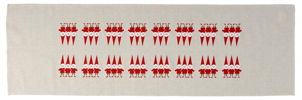 Almedahls Tomtenisse table runner red santas