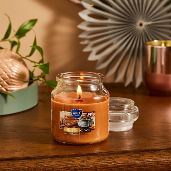 Small Cinnamon Clove Jar Candle Brown