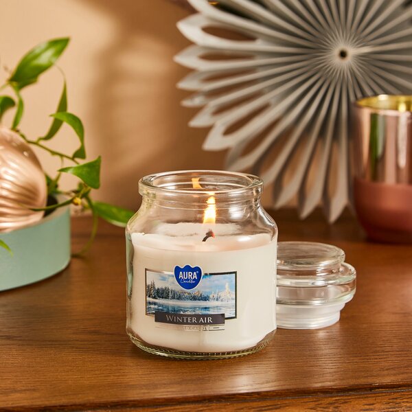 Small Winter Air Jar Candle White