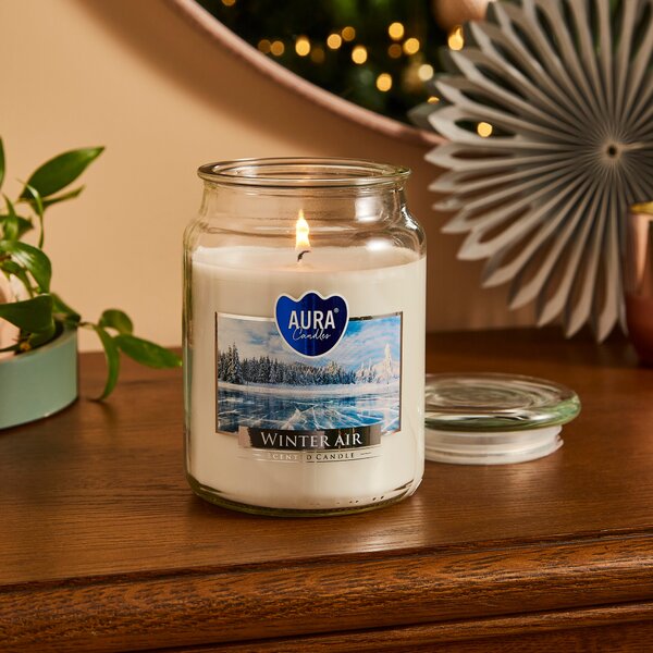 Large Winter Air Jar Candle White