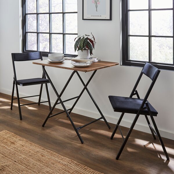 Freddie Folding 2 Seater Square Table Oak