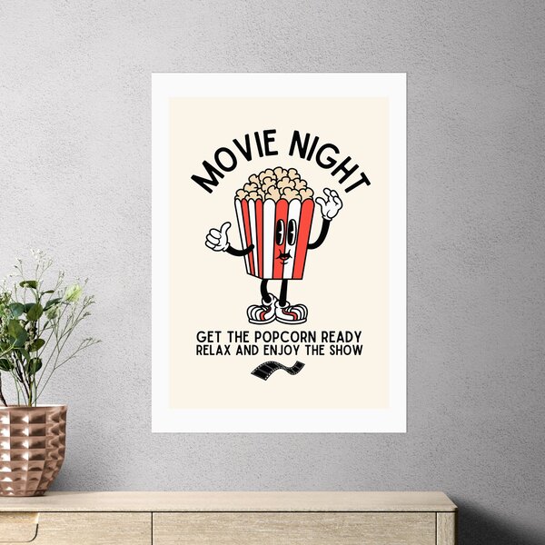 East End Prints Movie Night Popcorn by Mother & Sun Studio Red