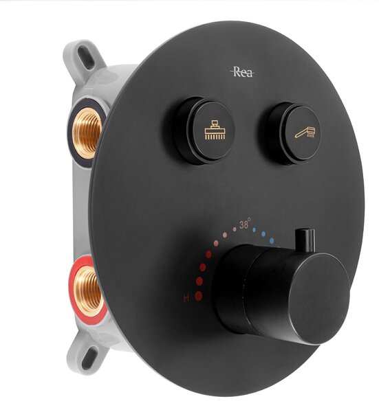 Built-in shower set Rea LUNGO Black Matt BOX