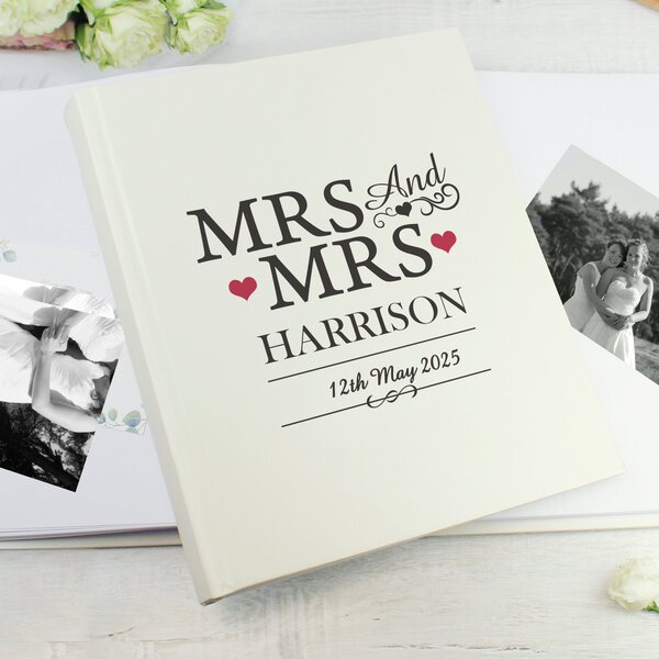 Personalised Mrs and Mrs Traditional Photo Album White