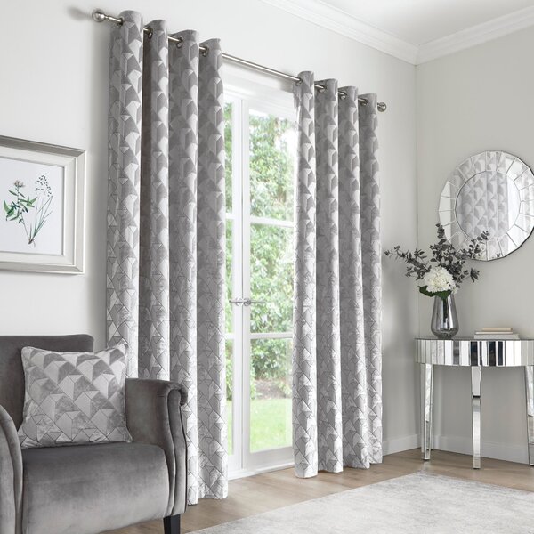 Appletree Quentin Ready Made Eyelet Curtains Silver