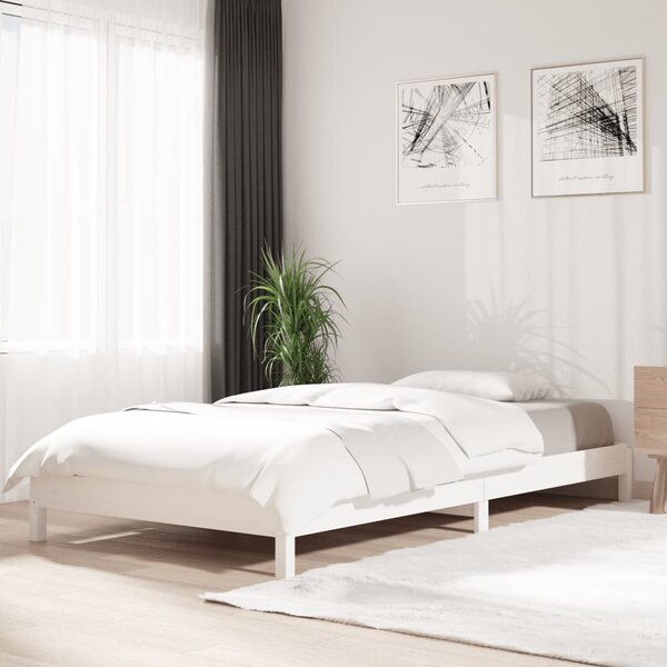 Stack Bed White 80x200 cm Solid Wood Pine