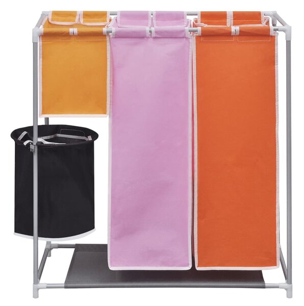 3-Section Laundry Sorter Hamper with a Washing Bin