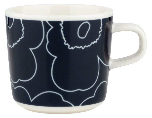 Marimekko Piirto Unikko coffee cup 20 cl White-dark blue