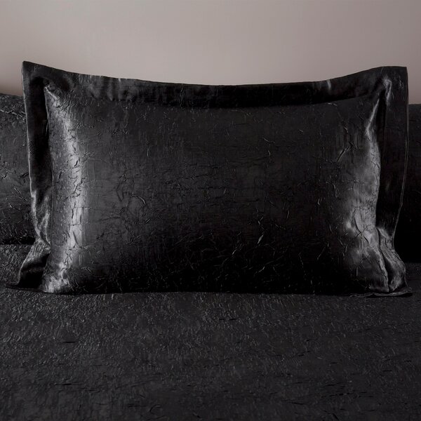 Laurent Crinkle Oxford Pillowcase Black