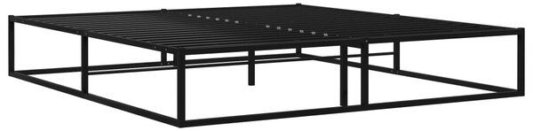 Bed Frame without Mattress Black Metal 140x200 cm