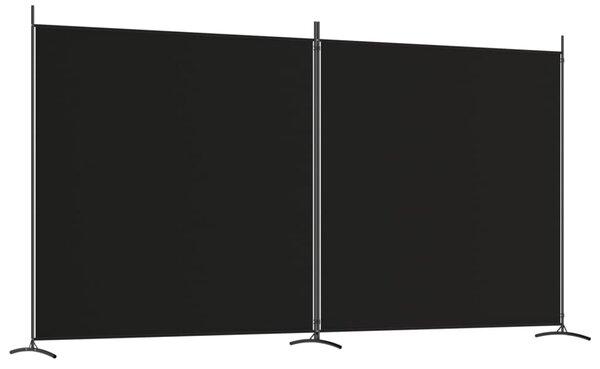 2-Panel Room Divider Black 348x180 cm Fabric